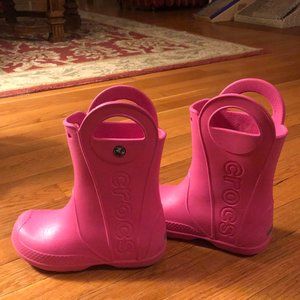 Girls Crocs Rain Boots Size 1